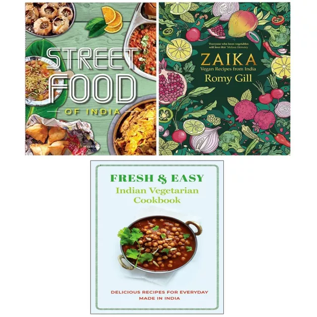 Zaika, Fresh & Easy, Indian Vegetarian & Street Food 3 Books Collection Set NEW