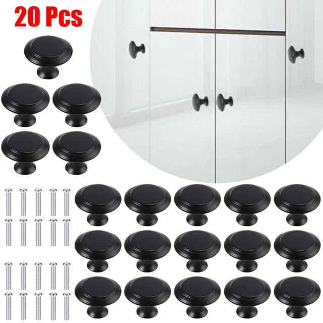 20 pièces boutons de porte noirs design contemporain pour poignées et armoires