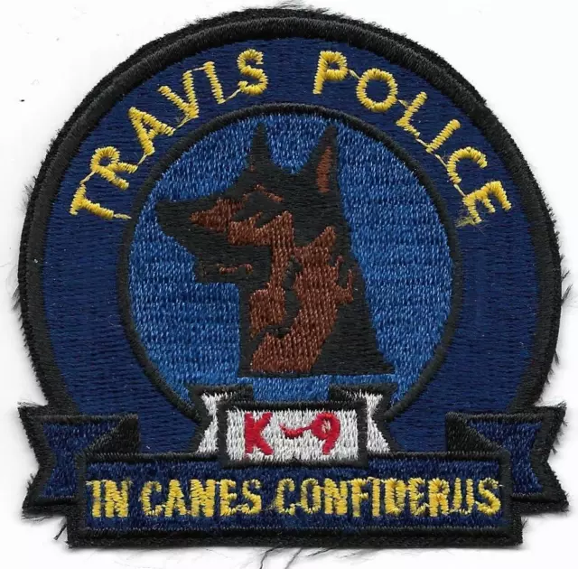 K-9 DHF TEXAS  Travis Police Hundeführer Polizei Abzeichen Patch USA Canine