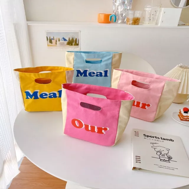Insulated Lunch Cooler Bag Letter Printing Thermal Handbag Food Storage