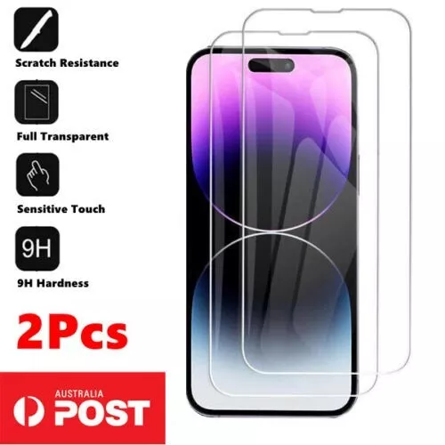 2X Tempered Glass Screen Protector For iPhone 15 14 13 12 11 Pro Max 7 PLUS X XR