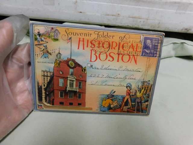 VTG Fold Out Views Post Card Type  1946 Historical Boston