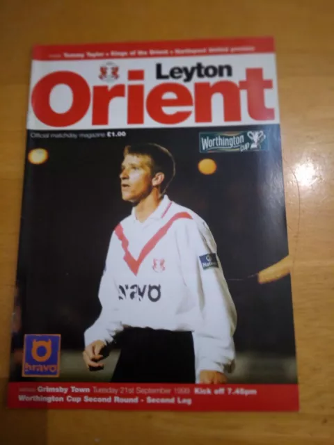 Leyton Orient Vs Grimsby Town. LC2, 2nd Leg. 21/09/1999. Excl Cond. Free P&P.