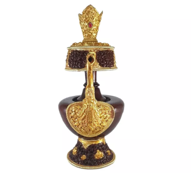 Bhumpa Gold Plated Water Tea Pot Tibetan Buddhist Nepal Collectible Brass Bhumba