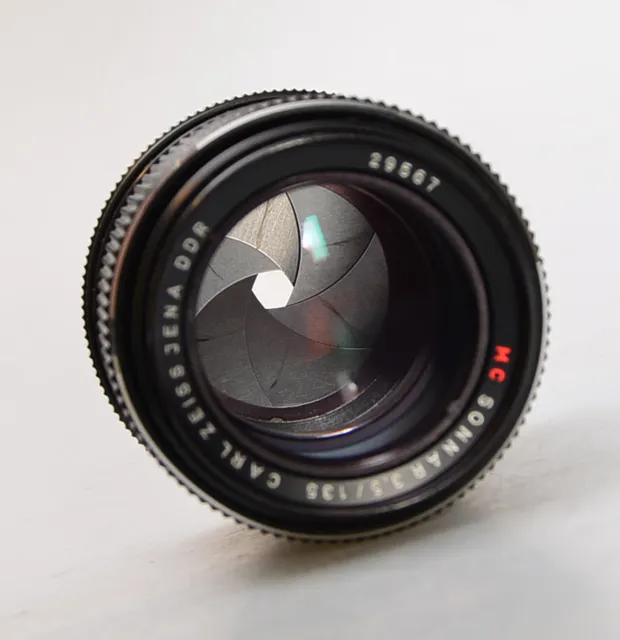 SONNAR auto 3,5/135 red MC CARL ZEISS JENA DDR - M42 Mount ⭐ lens DDR⭐⭐⭐ (6444)