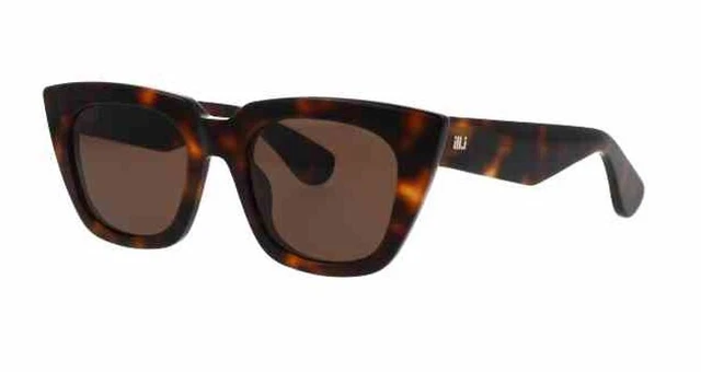 Lunettes De Soleil Aviateur Ill.i Optics WA591 - Marron Et Or - Monture Acétate/Métal - UV400 - Neuf Italie