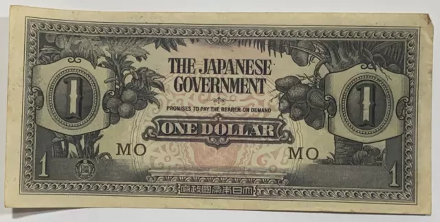 1942-45 Malaya 1 Dollar "Banana Money" Japanese Government Banknote