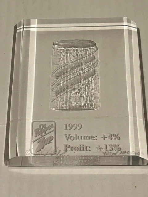 Dr Pepper/7Up 1999 Employee -  Michael Cox Limited edition Acrylic Award