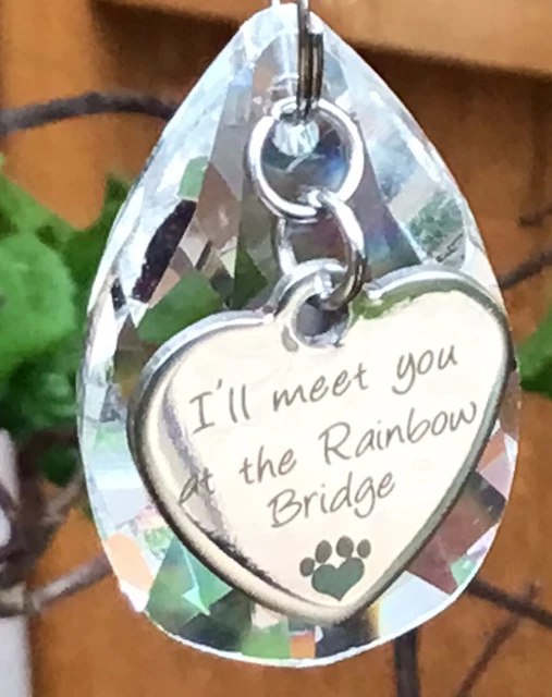 PET MEMORIAL LOSS Sun Catcher “I’ll Meet You At The Rainbow Bridge ...