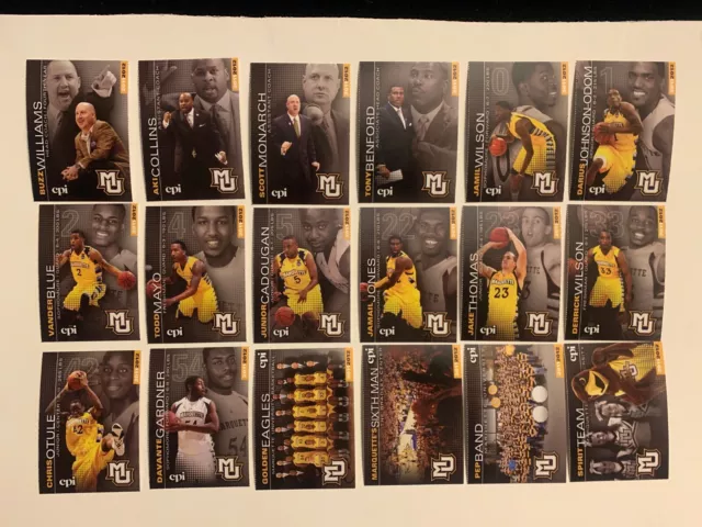 2011-12 MARQUETTE GOLDEN EAGLES basketball singles - choose from list