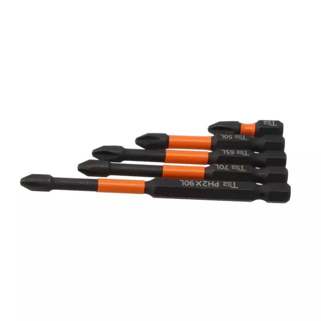 Lot de 5 embouts de tournevis à impact PH2 adaptés aux tournevis à impact