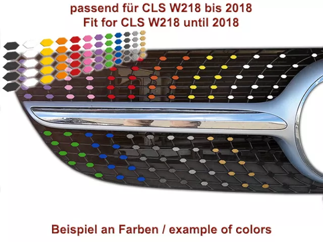 Farbige Aufkleber Folien Decals für Mercedes CLS W218 Coupe Diamantgrill AMG