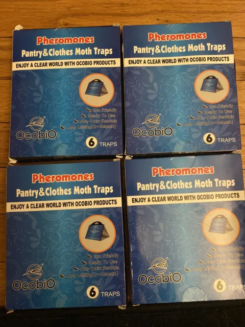 Ocobio Pheromone Pantry & Clothes Moth Traps 24 Count (6 Per pack)