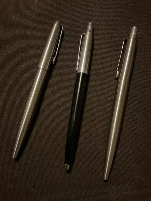 3 Parker Pens, Jotter, I Believe 51 & Jotter No Arrow, See Pics, 2 USA 1 France