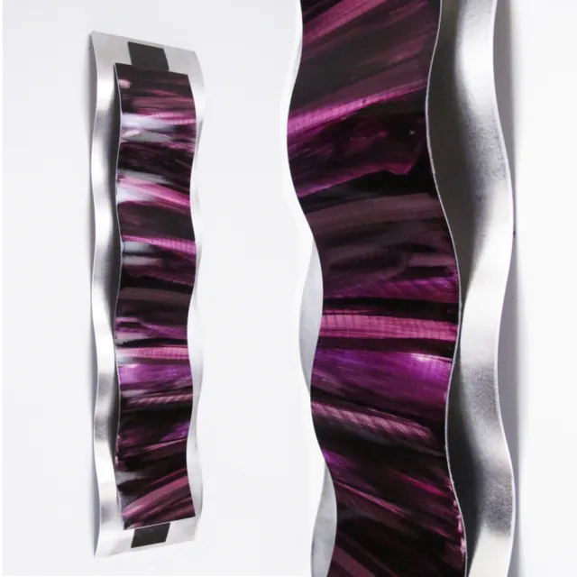 Purple Metal Wall Sculpture Modern Abstract Art Contemporary Painting Home Decor