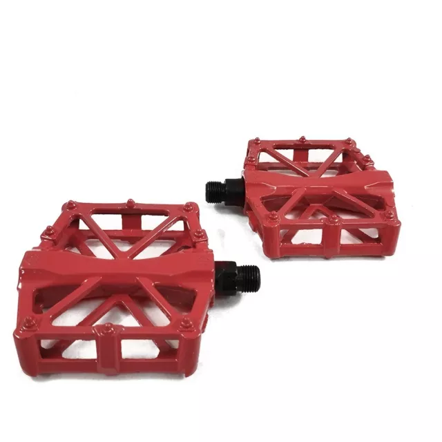 9/16" Bike Bicycle Sport Pedals NonSlip Metal Mountain Cycling Riding Red