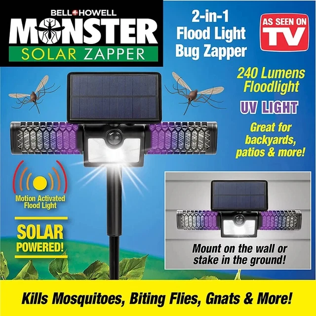 Campana + Howell 2-in-1 Energía Solar Proyector & Bug Mosquito Quemador