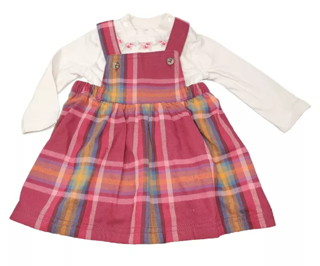 Cath Kidston Clarendon Check Pinafore Dungaree Dress Baby Set 3-24 months NEW