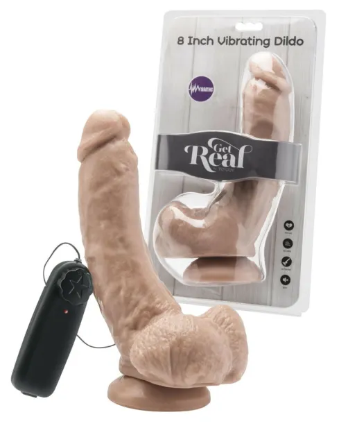 Vibratore grande vaginale anale realistico fallo vibrante testicoli con ventosa 2