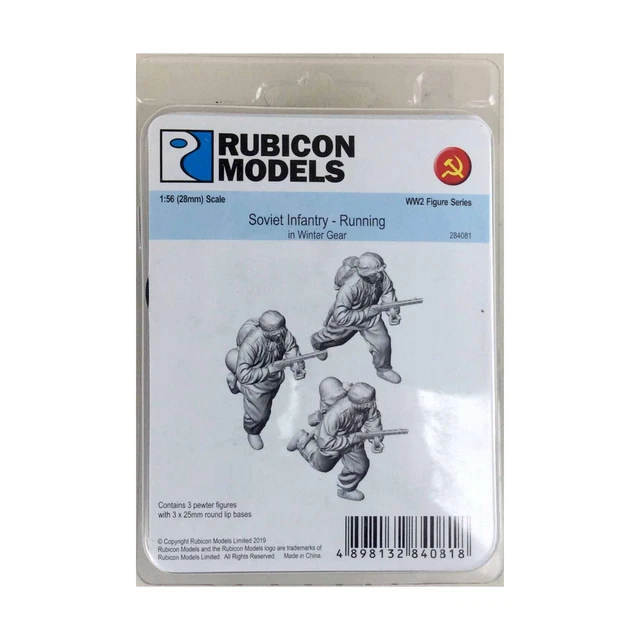 Rubicon Mode Soviet WWII Mini 28  Soviet Infantry - Running in Winter  Pack New