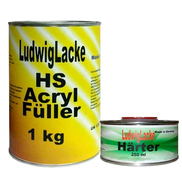 2K Acryl Füller grau 1,15kg Grundierung Dickschichtfüller Rostschutz mit Härter