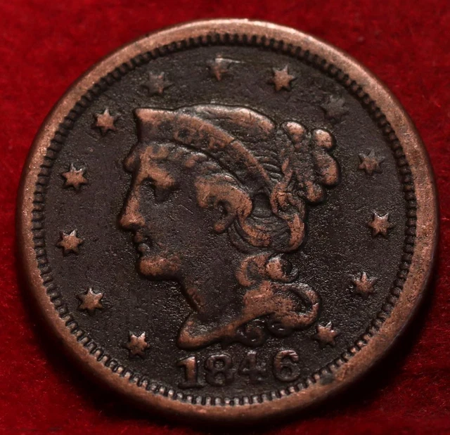 1846 Philadelphia Mint Copper Braided Hair Large Cent
