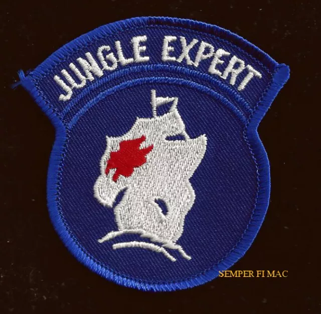 Jungle Expert School Hat Patch Badge Pin Up Us Army Veteran Quilt Gift Sail Ship