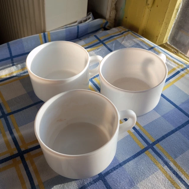 6 Tasses à café - ARCOPAL- Modèle Opale - Opaline blanche 8.5