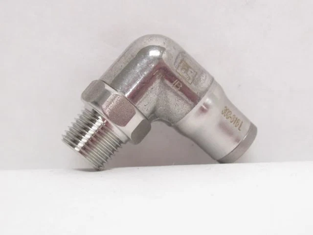 192018 New-No Box; Parker 3889-06-11_ Air Elbow SS-303/316L; 90Deg 1/4PTC x 1/8N