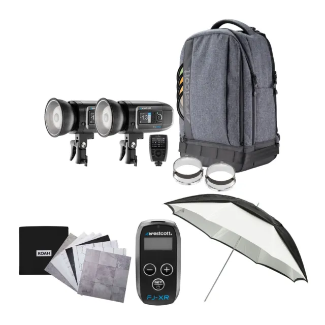 Westcott FJ400 Strobe 2 Light Backpack Kit with FJ-X3S Wireless Trigger Bundle