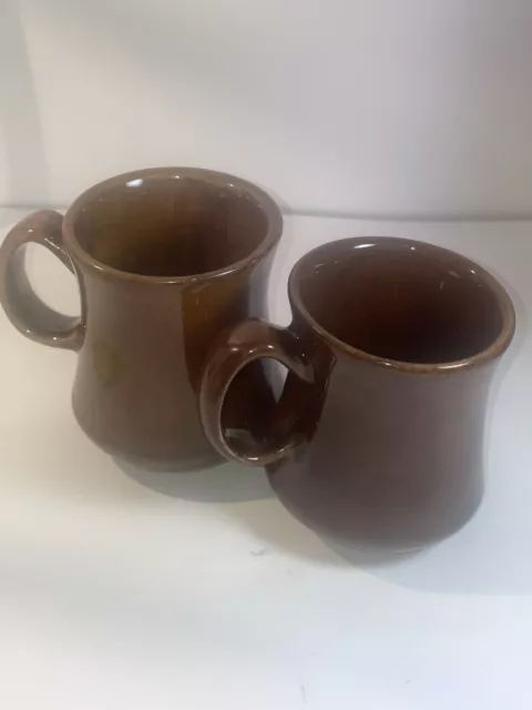DCC Vintage stone ware coffee mug cup brown restaurant heavy duty pot belly USA