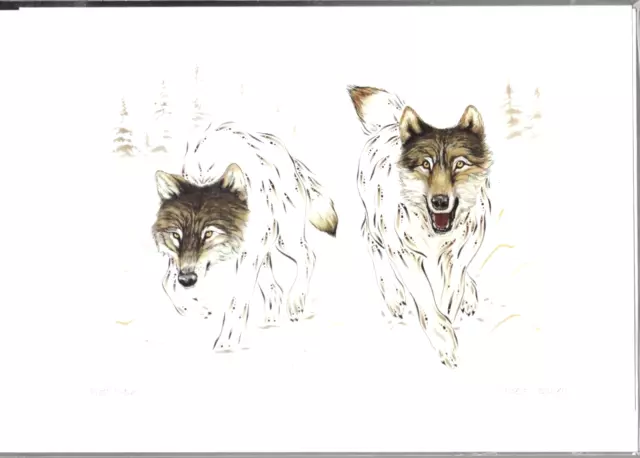 WOLF PACK - Ojibway, Elk Clan artist Ernest Cobiness - New 6" x 9" Art Card