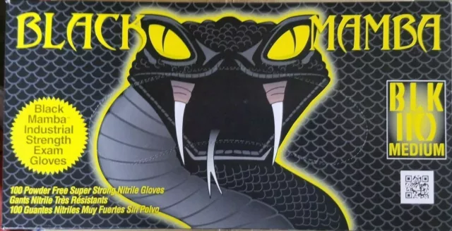 MEDIUM Black Mamba Gloves (100 per box); Disposable Nitrile Mechanic Glove;HVAC