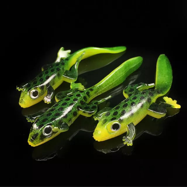 10pcs Soft Silicone Fishing Lures 7.5cm/3g Artificial Frog Lizard Simulated Bait