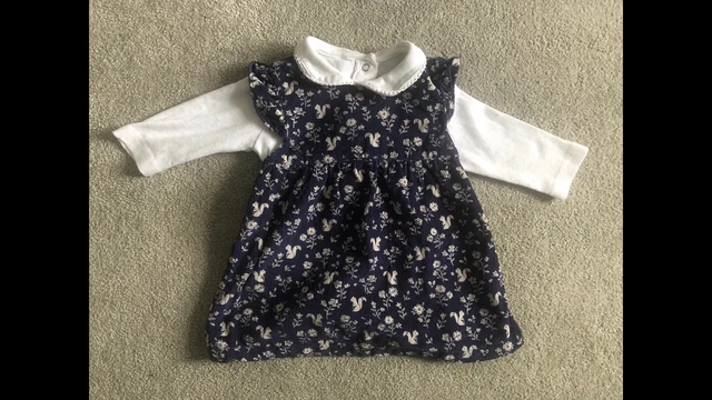 Jojo Maman Bebe Cord Pinafore Dress with Bodysuit 3-6 months