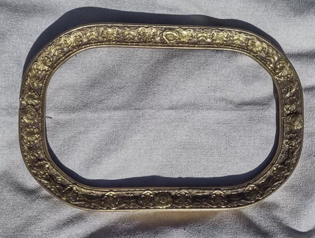 Antique Oblong Gold Gilt Gesso & Carved Wood Frame Art Or Mirror Frame So Sweet 2