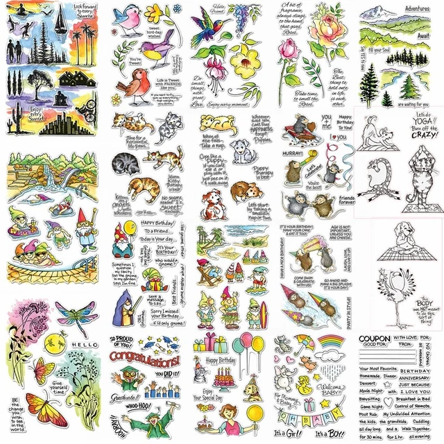 Celebrate Birthday Flowers Animals Clear Stamps Stamping Seal Embossing DIY Card