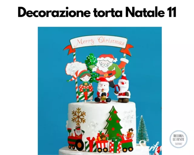 DECORAZIONE TORTA NATALE CON PERSONAGGI, decorazione natale, torta natale