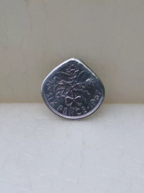 Genuine 1967 UK  Sixpence Coin Pick Electric Acoustic Guitar.*BRIAN MAY.*QUEEN*