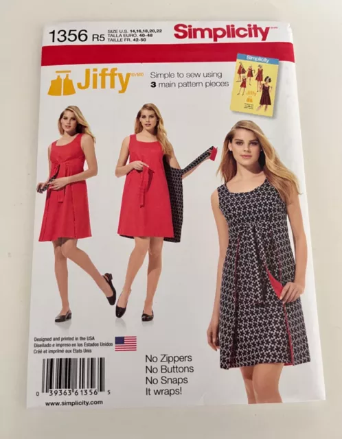 Simplicity 'Jiffy' Vintage Misses’ Reversible Dress Sewing Pattern. No 1356