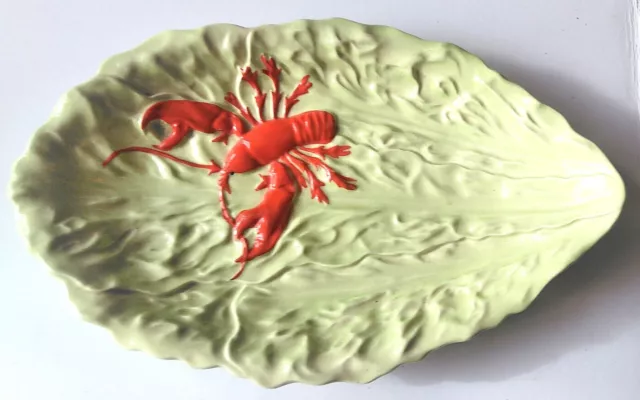 Rare Vintage Carlton Ware Cabbage Leaf Lobster Dish - Lettuce - Salad