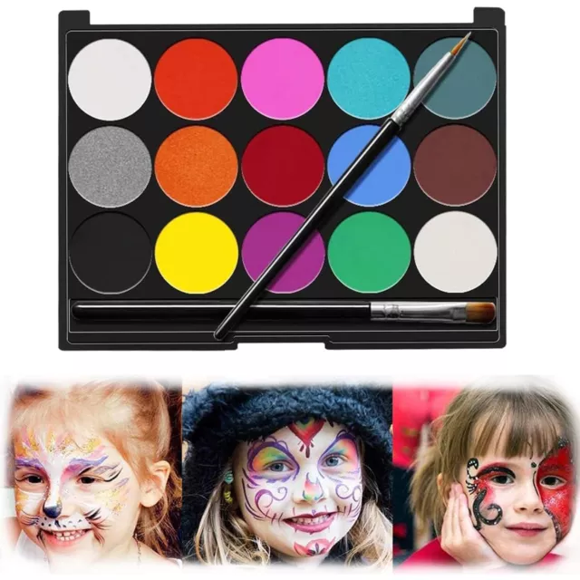 15 Colours Face Body Paint Oil Painting Art Make Up Set Christmas Party Fancy