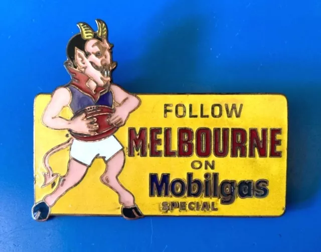 Follow Melbourne On Mobilgas Special Demons AFL VFL Badge Made By Laughtons