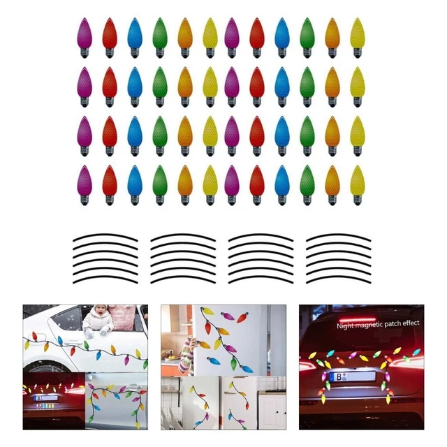 Safe Christmas Car Magnetic Sticker Reflective Light Bulb Sticker for Vehicles 2