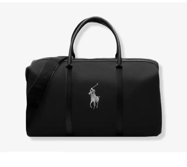 POLO RALPH LAUREN DUFFLE Gym CARRY ON Weekender TRAVEL Bag BLACK