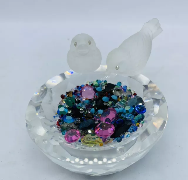 SWAROVSKI BIRD BATH Figurine With Crystals $70.00 - PicClick