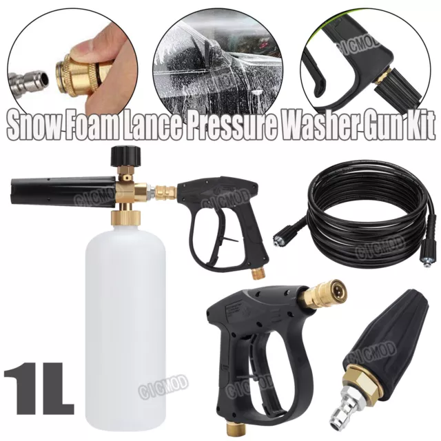 Snow Foam Soap Bottle Spary Gun 5M Hose Car Pressure Washer Washing Jet Lance