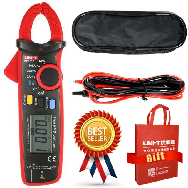 A● UNI-T UT210E Clamp Meter Digital Multimeter Handheld RMS AC/DC Mini Resista