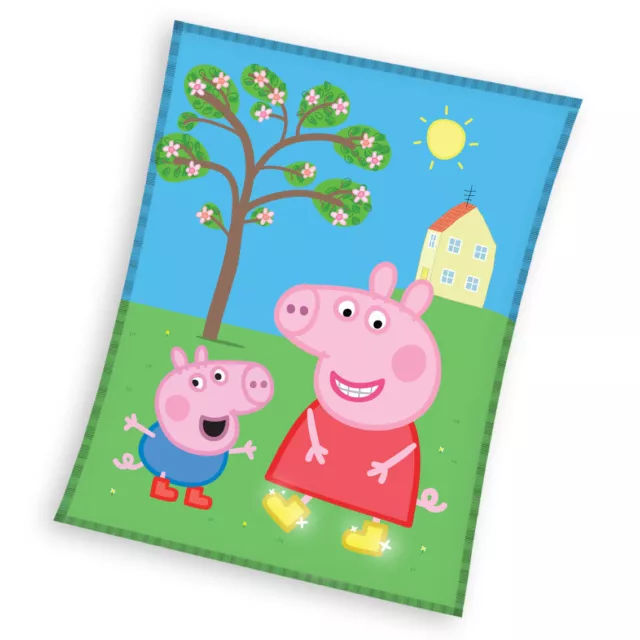 Peppa Pig Schweinchen Peppa Fleecedecke Kuscheldecke Fleece Blanket 110 x 140 CM