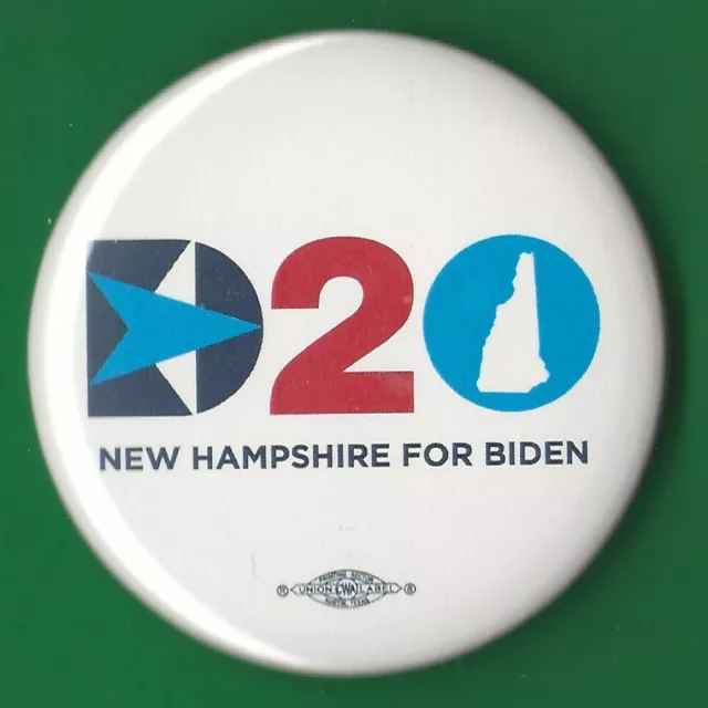 2020 Joe Biden 2.25"/ "Official New Hampshire" Presidential Campaign Button(NH1)